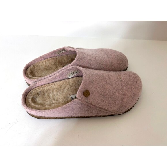 BIRKENSTOCK ZERMATT RIVET Shearling Clog Slipper Wool Pink Size 41 Women 10 e - Picture 1 of 14